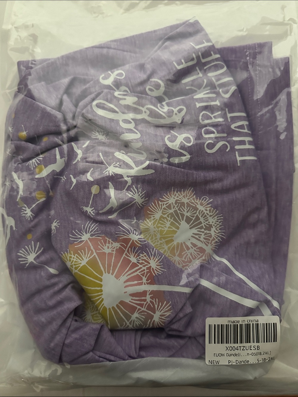 Kindness Is Free Dandelion Graphic Tee - Lavender Purple - Picture 3 of 3